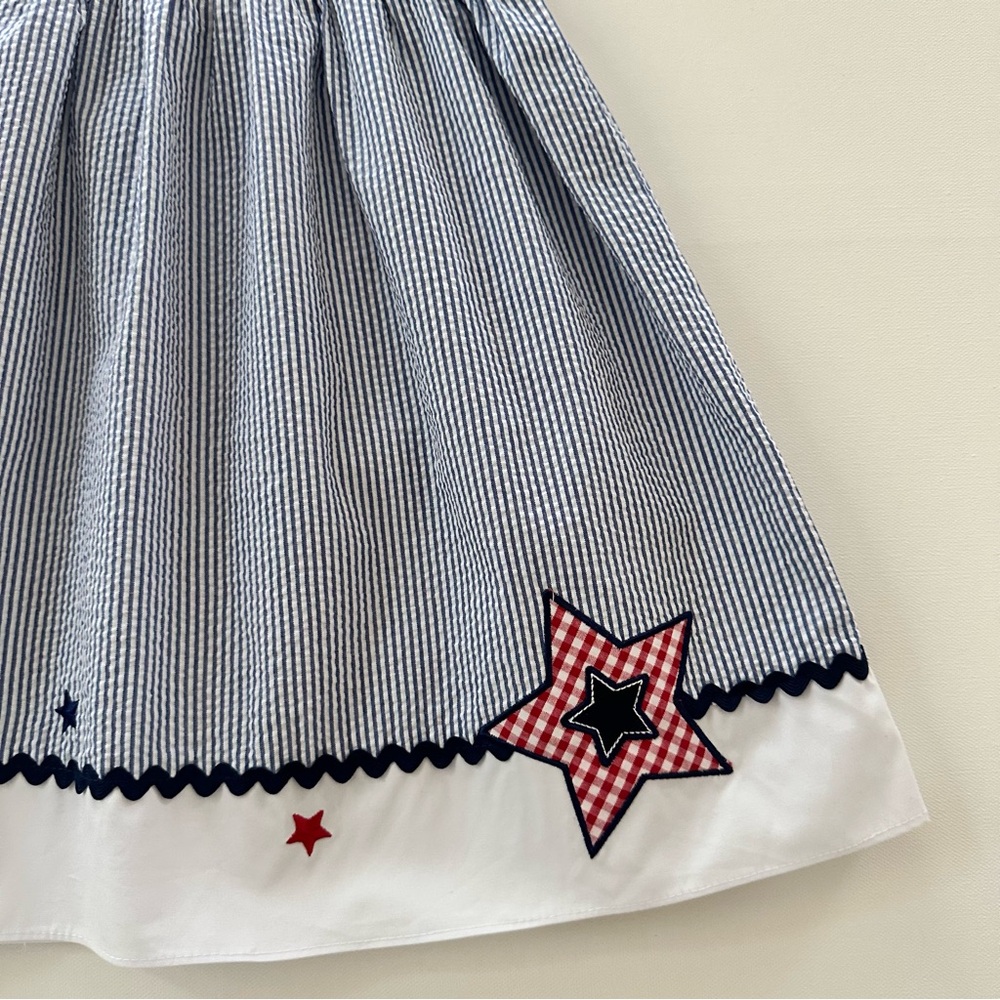 Good Lad Girls 5 Navy Sundress Patriotic American July 4th Summer Star Bow Red - Picture 2 of 7
